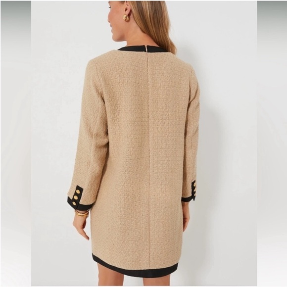 Tan Coco Tweed Bow Dress POMANDER PLACE medium - Picture 2 of 16